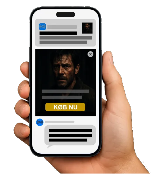 Hånd med mobiltelefon