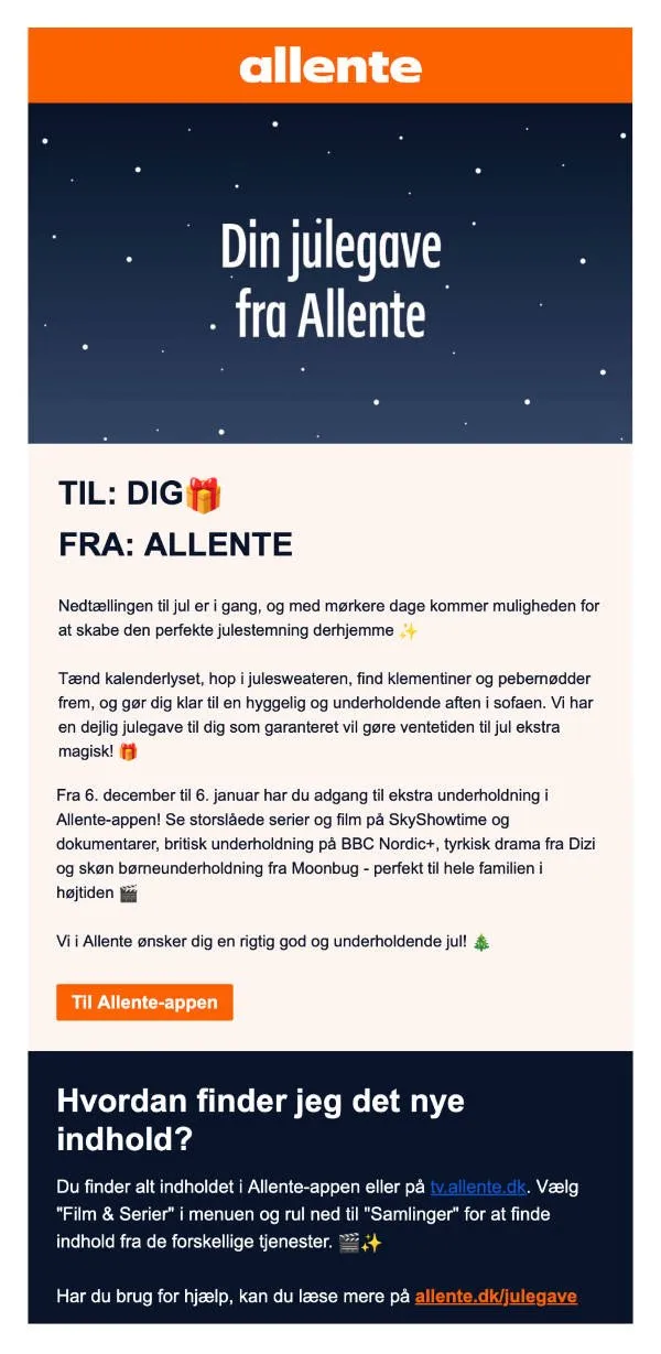 Allente-kampagnemail open window 1. del Allente-kampagnemail open window 1. del