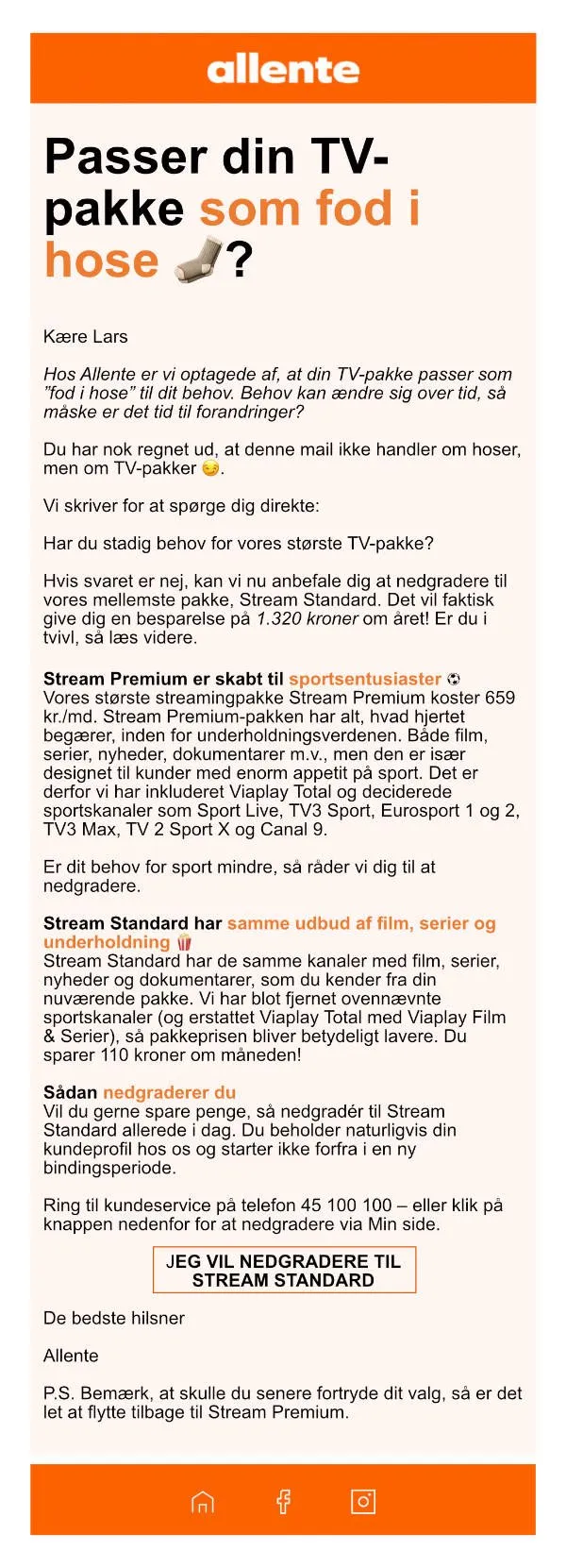 Allente-nedgraderingskampagne Allente-nedgraderingskampagne