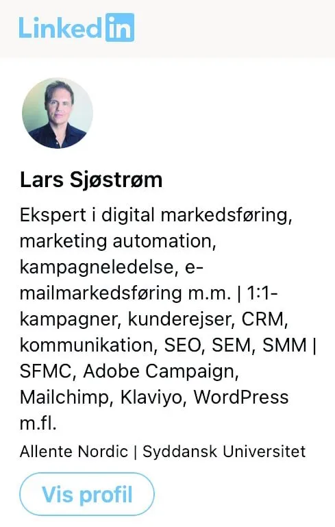 Linkedin-badge for Lars Sjøstrøm